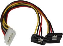 Kabelis StarTech LP4 to Sata Power 90 Degree PYO2LP4LSATR LP4 (4 pin; Large Drive Power), SATA Power (15 pin), 0.3 m, daudzkrāsaina