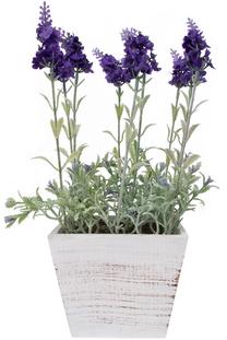 Искусственное растение в горшке, лаванда Home4you In Garden Lavender In Pot, белый цв./фиолетовый цв., 33 см