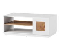 Žurnalinis staliukas Szynaka Meble Wood 41, ąžuolo sp./balta sp., 110 cm x 60 cm x 44 cm