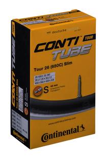 Dviračių padangų kamera Continental Tour Slim S42, guma, juoda sp., 26"