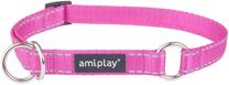 Ошейник для собак Amiplay Reflective, розовый цв., 400 - 600 мм x 25 мм, 40-60