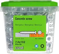 Betoonikruvi mutriga Essve, 7.5x152 mm, 100 tk