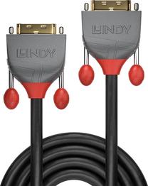 Vads Lindy Anthra Line DVI-D 24+1-pin Male, DVI-D 24+1-Pin Male, 10 m, melna krās.