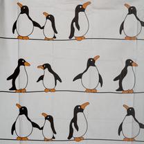 Dušas aizkars Gedy Pinguini CO318304, balta krās./melna krās./dzeltena krās., 200 cm x 180 cm