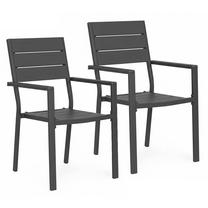 Lauko kėdžių rinkinys MultiGarden YC-051KD-4, pilka sp., 52 cm x 54.5 cm x 89 cm, 2 vnt.
