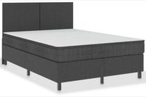 Lova dvigulė VLX Elegant 3054725, 160 x 200 cm, balta sp./tamsiai pilka sp., su čiužiniu, su grotelėmis