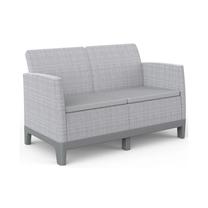 Lauko sofa Keter Scandi Form 2, plieno sp./šviesiai pilka sp., 124.5 cm x 73 cm x 77.5 cm