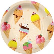 Vienkartinės lėkštės Paw Decor Collection Ice Cream, Ø 23 cm, 10 vnt.