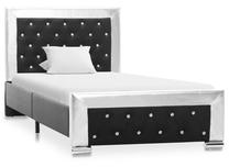 Lova viengulė VLX Bed Frame, 90 x 200 cm, sidabro sp./juoda sp., be čiužinio, su grotelėmis