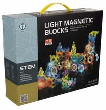 Prekė su pažeista pakuote. Magnetinis konstruktorius Kruzzel Stem Light 22684, 75 vnt., įvairių spalvų