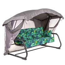Lauko sūpynės Patio Ravenna Lux Black Edition, žalia sp./pilka sp., 209 cm x 132 cm x 171 cm