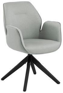 Valgomojo kėdė Sato, juoda sp./šviesiai pilka sp., 58.5 cm x 60.5 cm x 91 cm