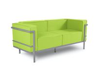 Lauko sofa Calme Jardin Cannes CAL_2S_83_F3_CANNES6, pilka sp./šviesiai žalia sp., 70 cm x 164 cm x 70 cm