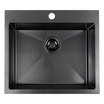 Virtuvinė plautuvė Laveo Malawi SLM_710H, nerūdijantysis plienas, 58 cm x 50 cm x 20 cm, juoda sp.