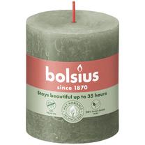 Žvakė, cilindrinė Bolsius Rustic, 35 h, žalia sp.