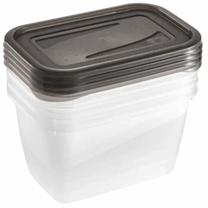 Maisto dėžučių rinkinys Keeeper Fredo Fresh, 0.75 l, 15 cm x 8 cm, skaidri sp./pilka sp., 4 vnt.