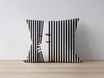 Dekoratyvinės pagalvėlės užvalkalas Mioli Decor 1058, balta sp./juoda sp., 43 cm x 43 cm