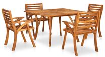 Āra mēbeļu komplekts VLX Dining 5 Piece Set, brūns krās., 4 sēdvietas