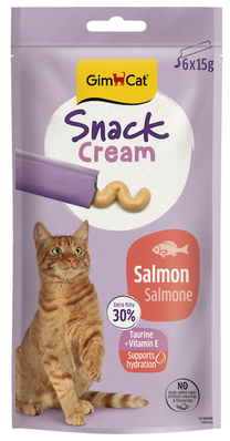 Skanėstas katėms Gimcat Snack Cream, lašiša, 0.015 kg, 6 vnt.