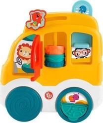 Игрушечный автобус Mattel Fisher Price Animal Friends Discovery HXK33, желтый цв.