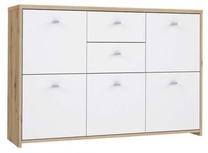 Komoda Forte Best Chest SQNK233-C804, ąžuolo sp./balta sp., 77.3 cm x 113.9 cm x 29.6 cm