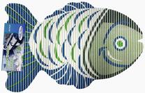Коврик для ванной Baltic Aqua Fish, синий цв./белый цв./зеленый цв., 70 см x 45 см