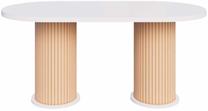 Valgomojo stalas Kalune Design Weltwood Bohemian Round 6, balta sp., 160 cm x 80 cm x 75 cm