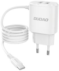 Telefono įkroviklis Dudao A2ProT, USB Type A/USB Type-C/2 x USB, balta sp., 12 W