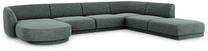 Kampinė sofa Micadoni Home Miley Chenille Panoramic 6 Seats, žalia sp., dešininė, 327 x 245 cm x 74 cm