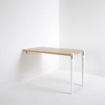 Stalas Kalune Design Alfeios, balta sp./medžio sp., 60 cm x 120 cm x 75 cm