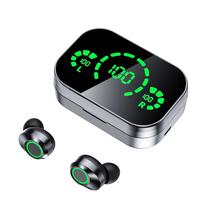 WoW YD03 TWS Bluetooth 5.3 belaidės Hi-Fi ausinės su HD mikrofonu USB Power Bank Black