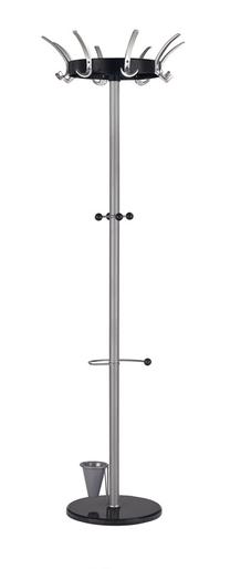Drabužių kabykla W47, 180 cm, sidabro sp./juoda sp.