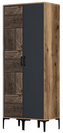 Spinta Kalune Design Kumsal PS, antracito sp./riešuto sp., 47.5 cm x 80 cm x 201.4 cm