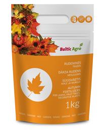 Trąšos uoginiams augalams, vejoms, gėlėms Baltic Agro Autumn, granuliuotos, 1 kg