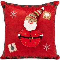 Рождественский декоративный чехол на подушку Santa Claus, красный цв., 45 см x 45 см