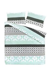 Gultas veļas komplekts Kenda Sand Gisele 125, balts krās./melns krās./piparmētra (mint) krās., 60 x 70 cm, 200 x 240 cm