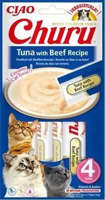 Skanėstas katėms Inaba Churu Tuna & Beef, jautiena/tunas, 0.014 kg, 4 vnt.