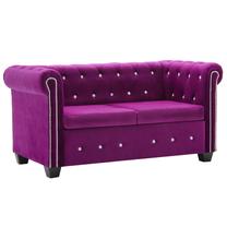 Sofa VLX Chesterfield 247146, violetinė sp., 75 x 146 cm x 72 cm