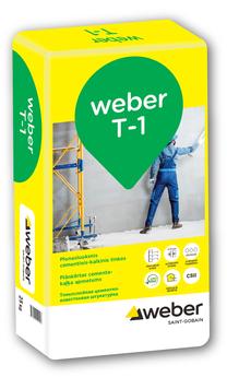 Cementinis tinko mišinys Saint-Gobain Weber T-1/136, remontinis, pilka sp., 25 kg