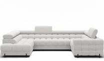 Kampinė sofa - lova Fectory, balta sp., 346 x 205 cm x 93 cm