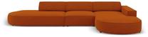 Kampinė sofa Micadoni Home Jodie Rounded Open 4 Seats, oranžinė sp., dešininė, 342 x 166 cm x 70 cm