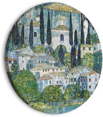 Ümmargune reproduktsioon lõuendil Artgeist Church in Cassone, Gustav Klimt - German Architecture by the River, 40 cm x 40 cm
