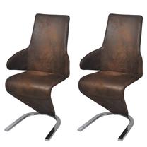 Ēdamistabas krēsls VLX Cantilever Dining Chairs 242765, brūna krās., 58 cm x 66 cm x 99 cm