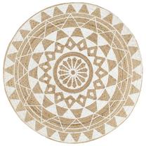 Paklājs VLX Print 133695, balts krās./brūna krās., 90 cm x 90 cm