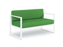 Lauko sofa Calme Jardin Nicea CAL_2S_83_F1_NICEA5, balta sp./žalia sp., 65 cm x 130 cm x 76 cm