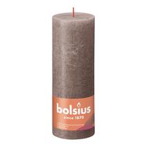 Žvakė, cilindrinė Bolsius Rustic Shine Rustic Taupe, 85 h, ruda sp.