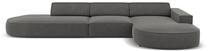 Kampinė sofa Micadoni Home Jodie Rounded Open 4 Seats, šviesiai pilka sp., dešininė, 342 x 166 cm x 70 cm