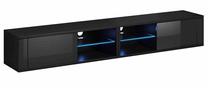 TV-laud Hakano Dea, must v., 200 cm x 35.8 cm x 30.5 cm
