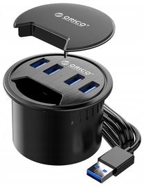 USB sadalītājs Orico DESK-4U-BK-BP USB male, 4 x USB female, melna krās.