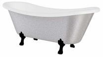 Vonia, laisvai pastatoma Besco Amelia Glam, 190 cm x 77 cm x 69 cm, ovalas, sidabro sp./juoda sp.